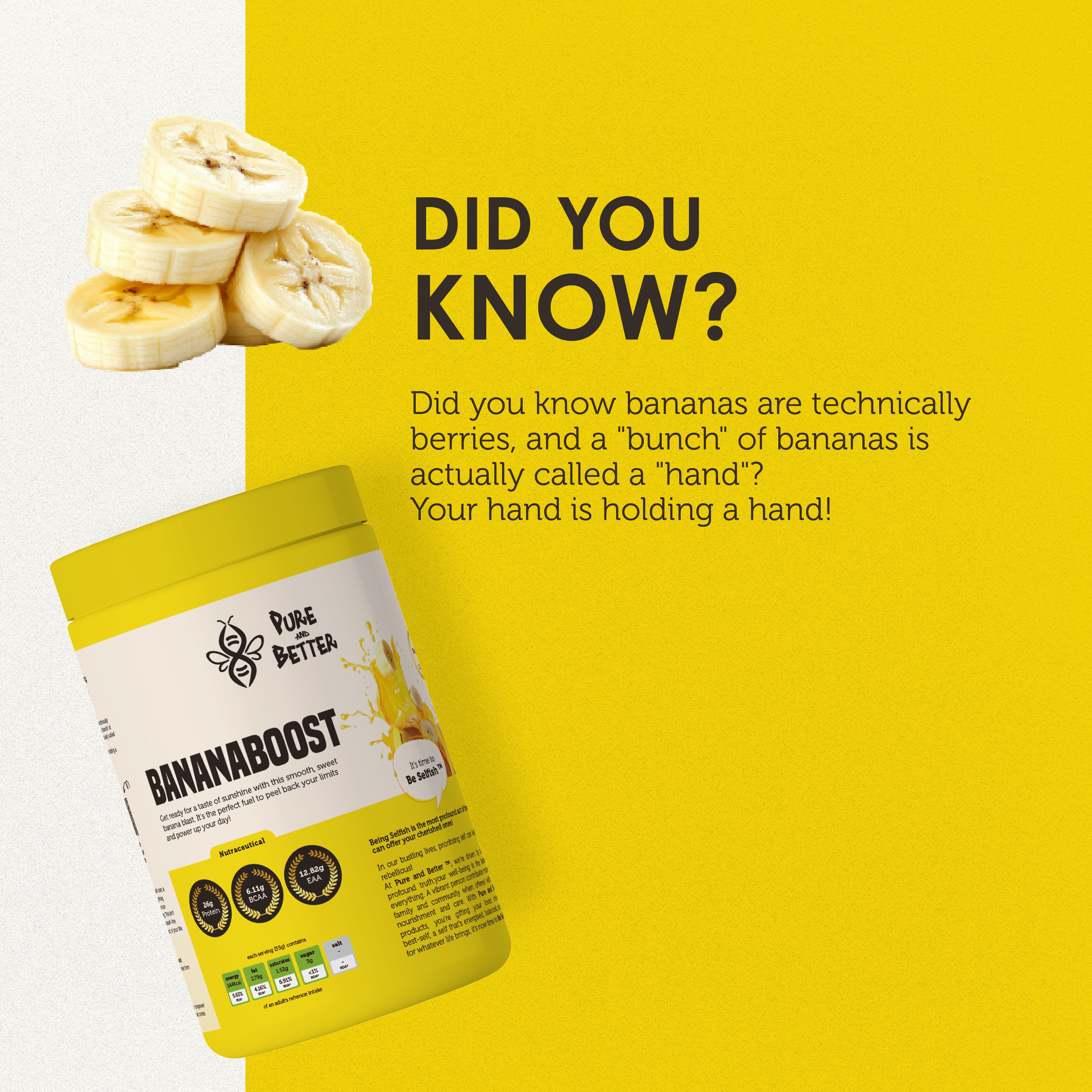 Bananaboost Protein Jar – 26g Whey Protein | 500g Total