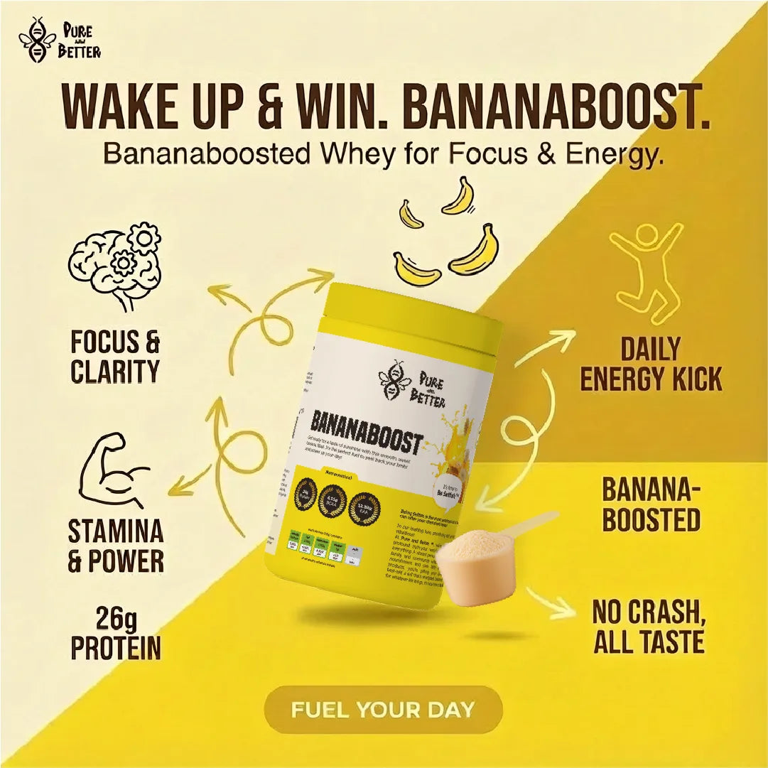 Bananaboost Protein Jar – 26g Whey Protein | 500g Total