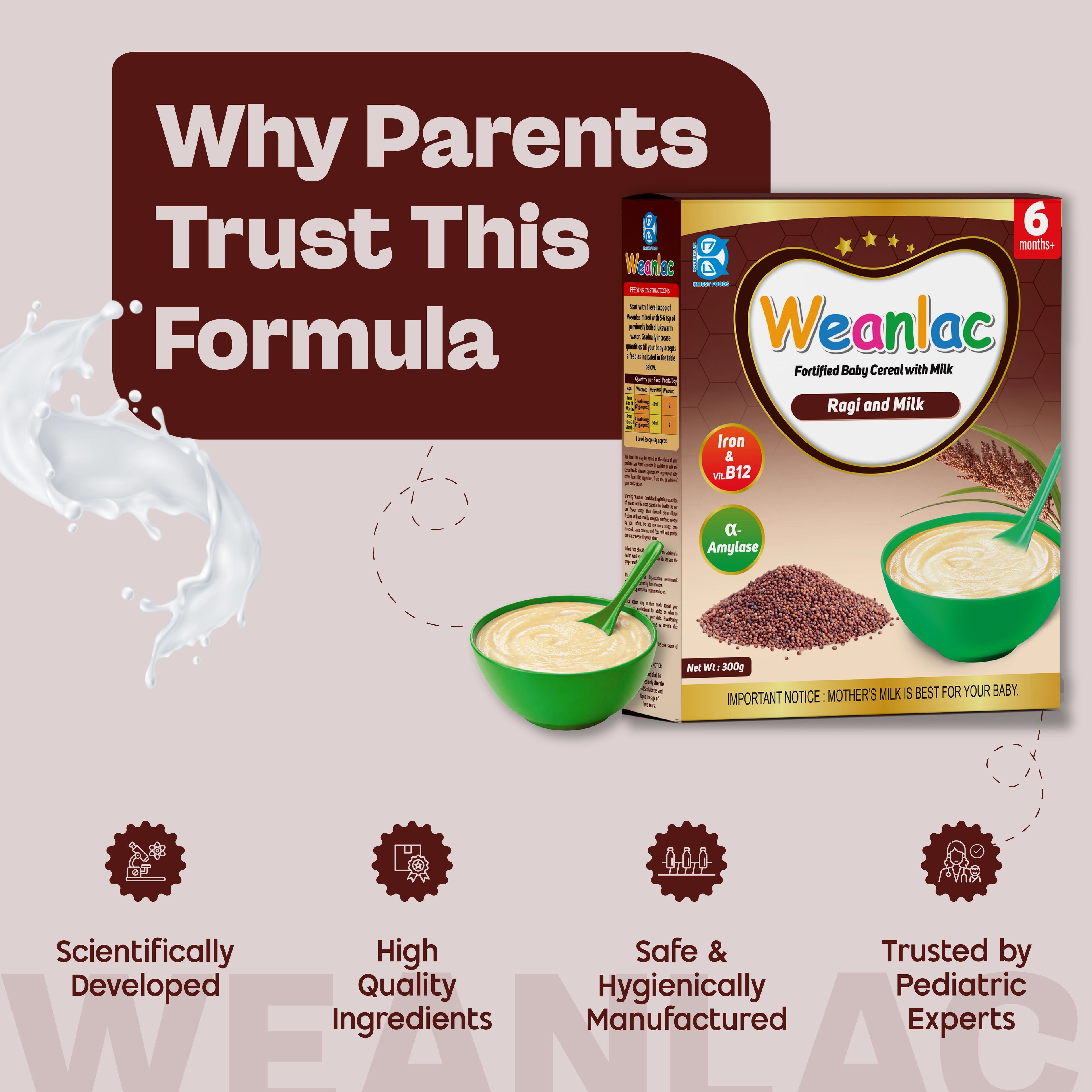 Weanlac Infant Cereal – Ragi and Milk