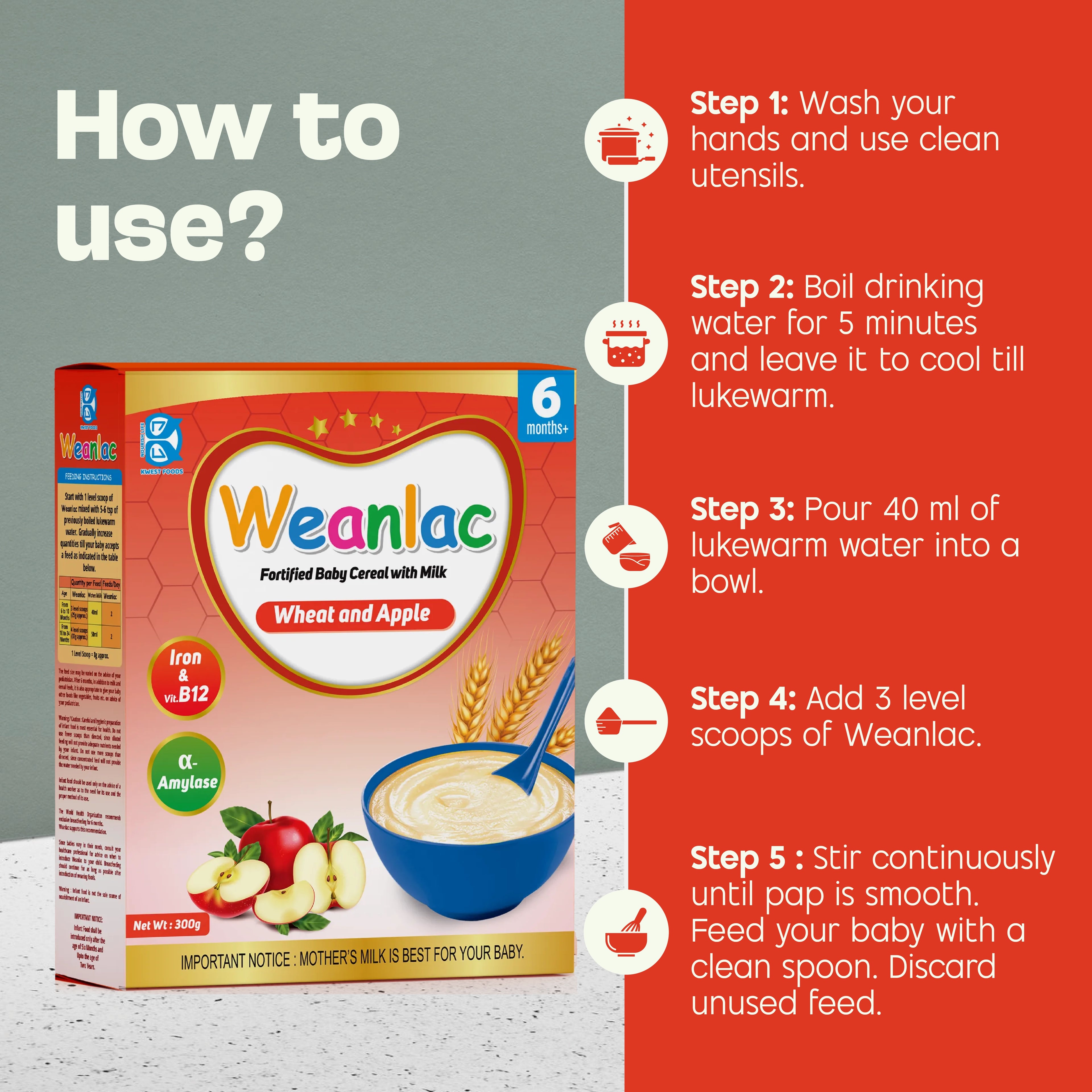 Weanlac Infant Cereal – Wheat and Apple