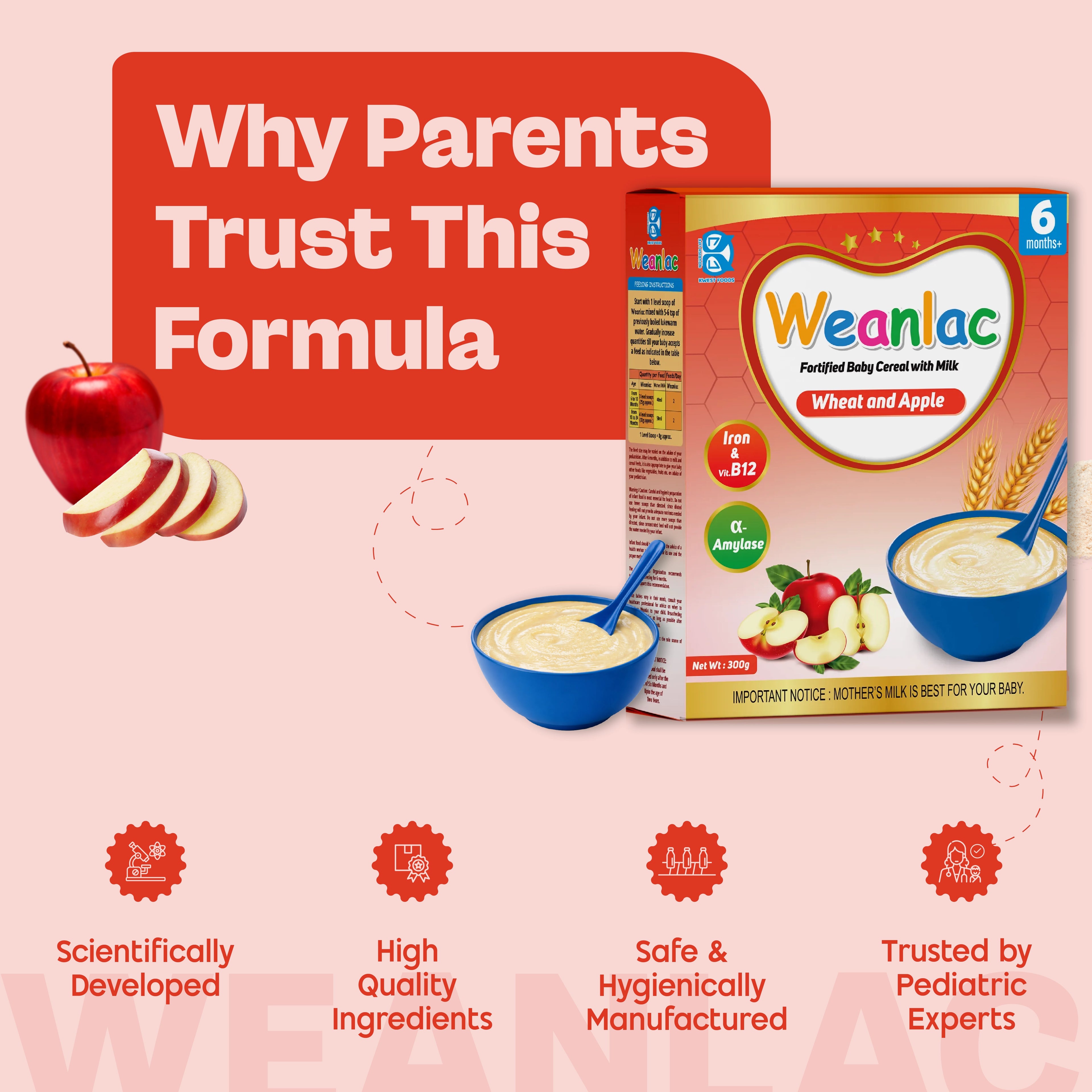 Weanlac Infant Cereal – Wheat and Apple