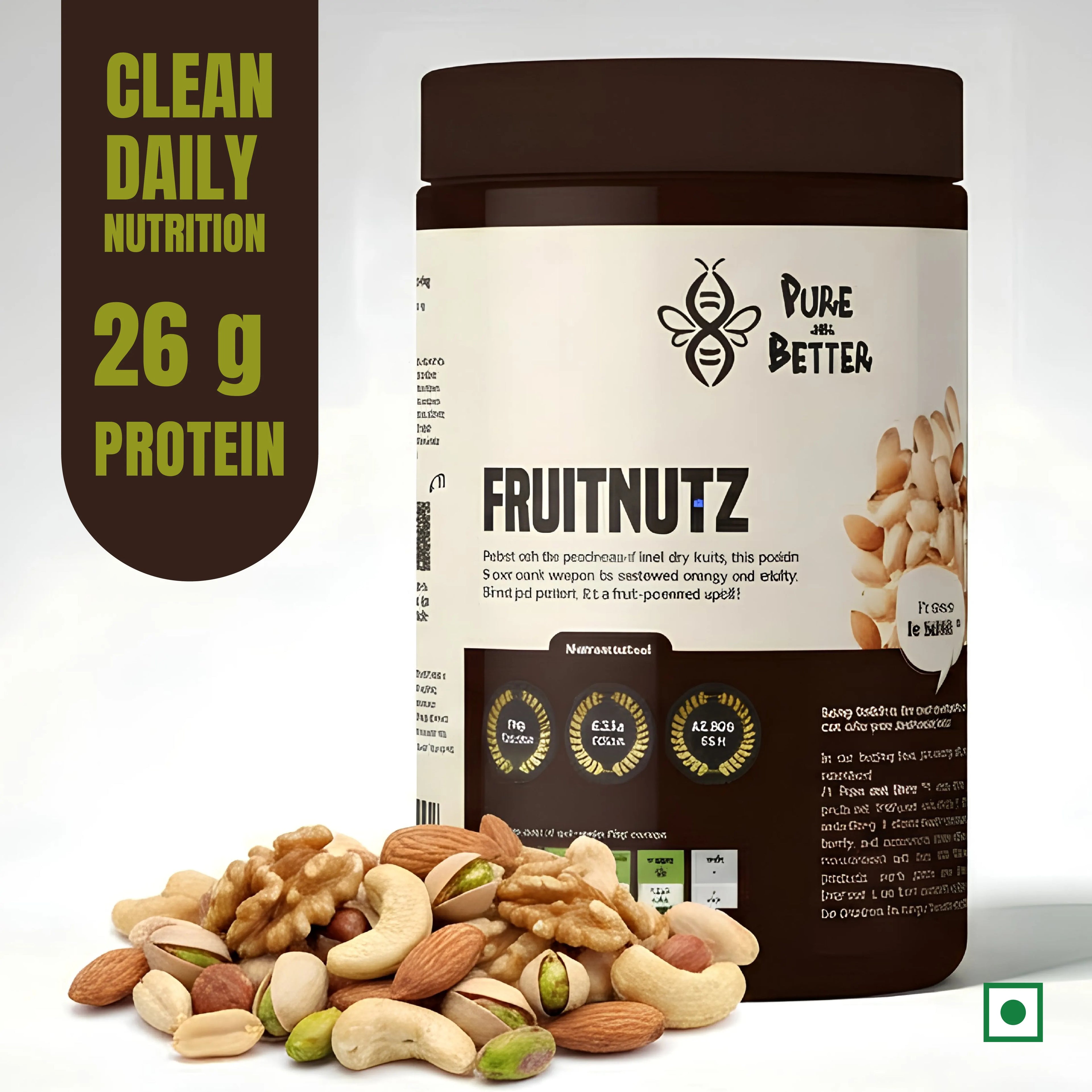 Fruitnutz Protein Jar – 26g Whey Protein | 500g Total