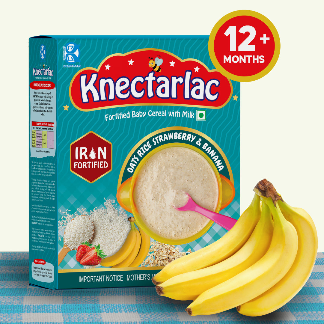 Knectarlac Infant Cereal – Oats, Rice, Strawberry and Banana