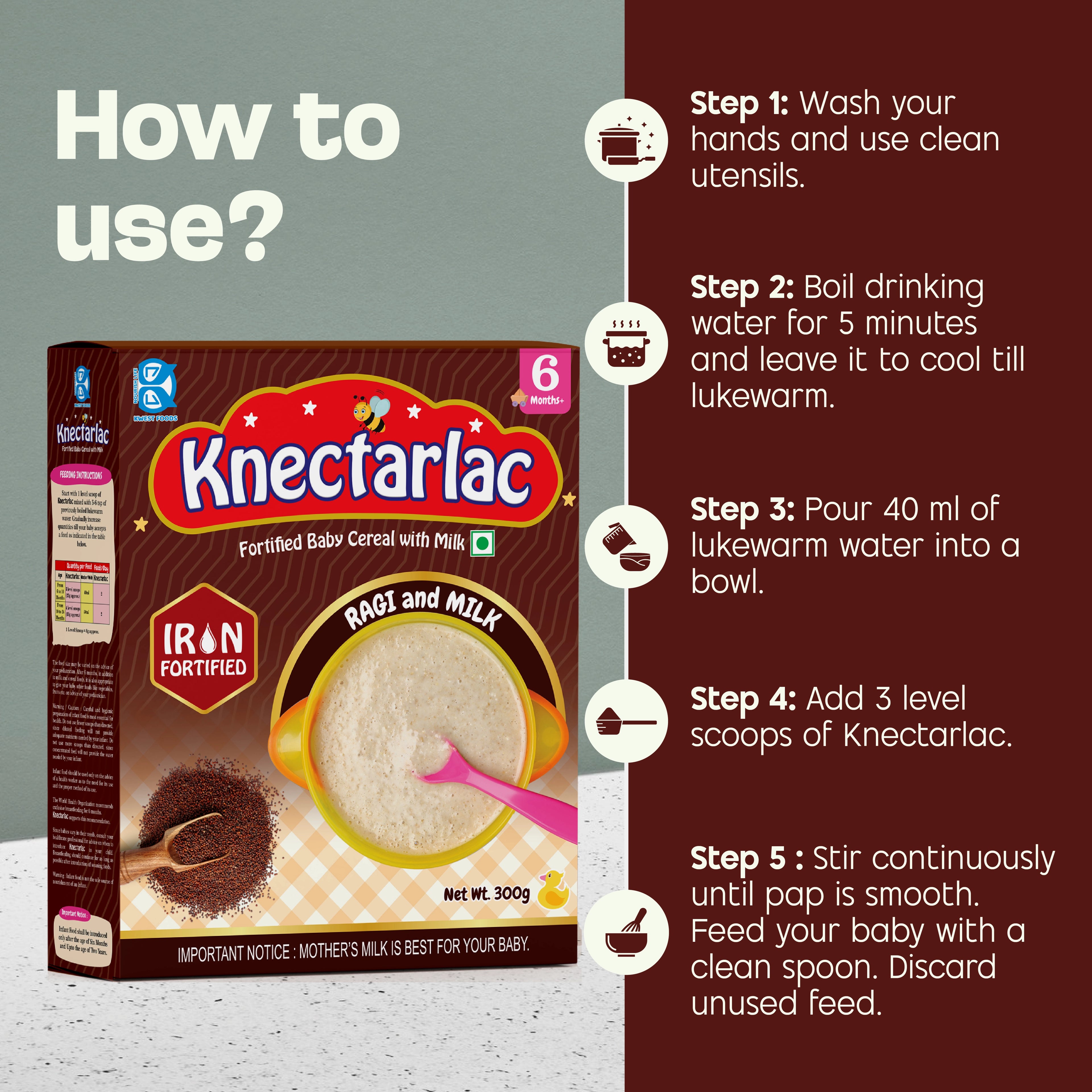 Knectarlac Infant Cereal – Ragi and Milk