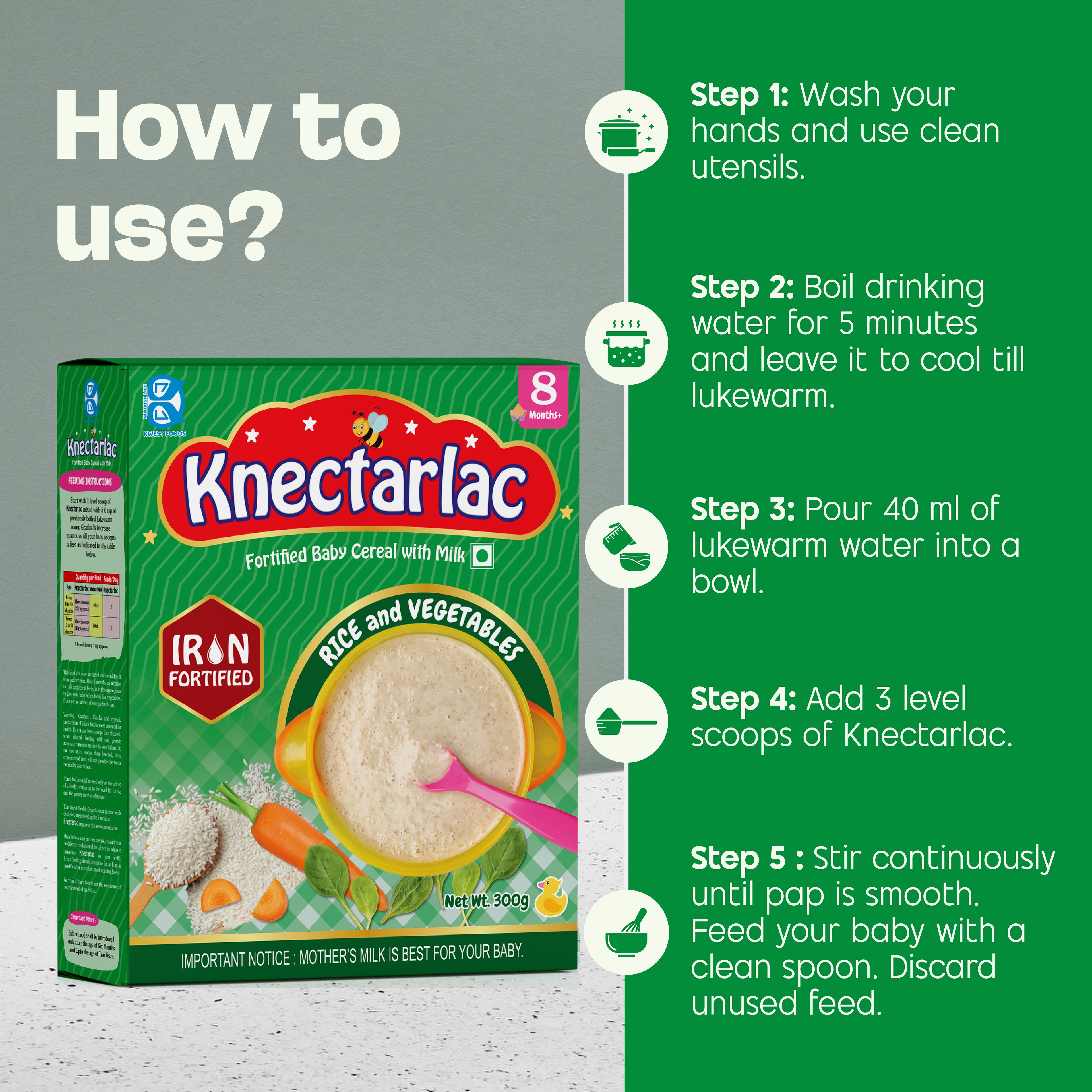 Knectarlac Infant Cereal – Rice and Vegetables