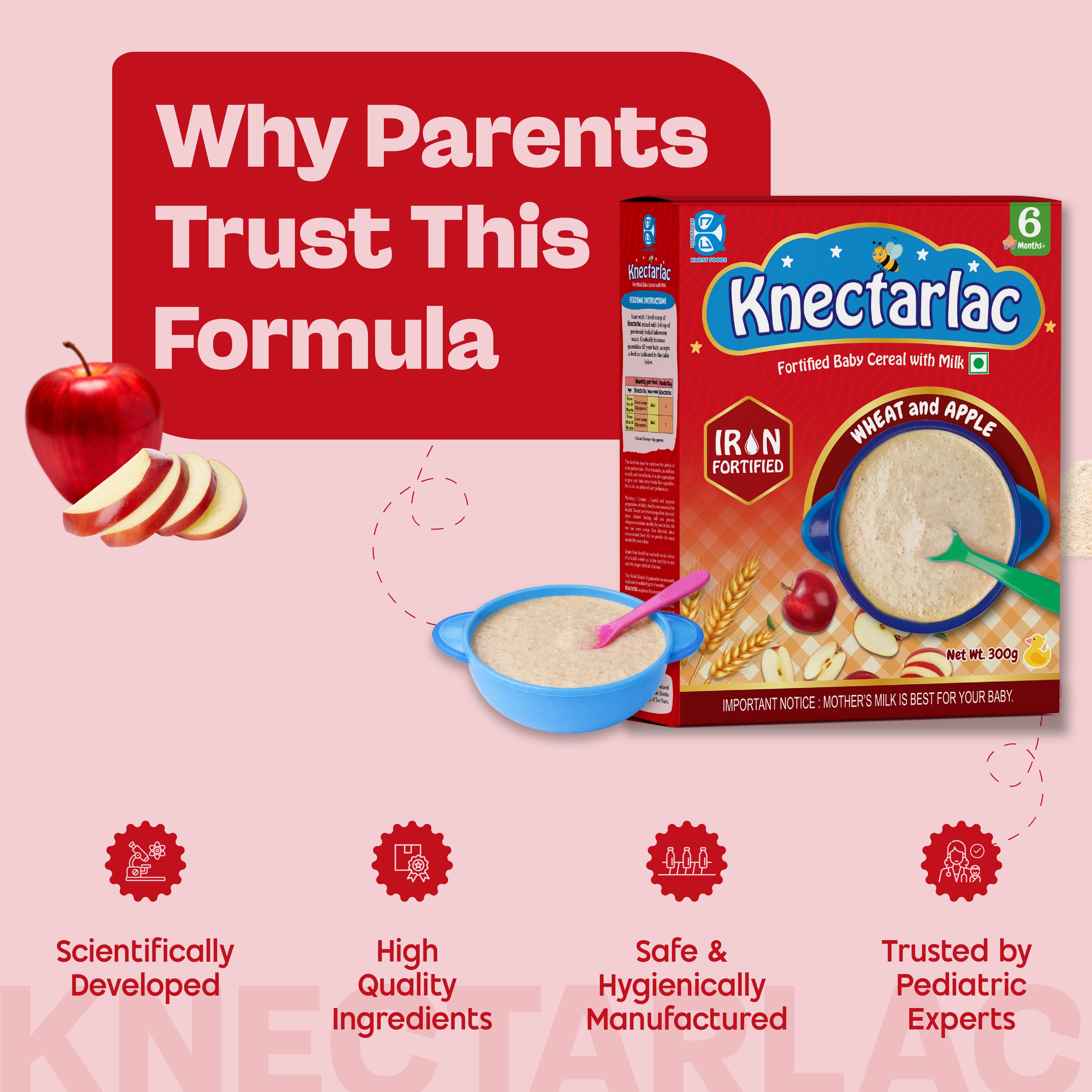 Knectarlac Infant cereal – Wheat and Apple