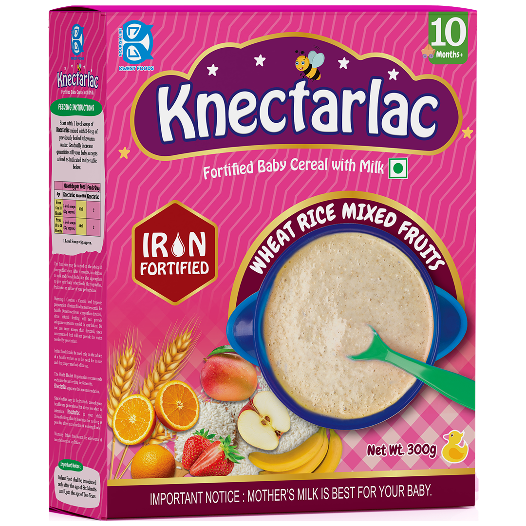 Knectarlac Infant Cereal – Wheat, Rice and Mixed Fruits
