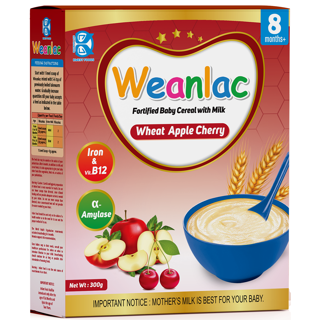 Weanlac Infant Cereal – Wheat, Apple, Cherry